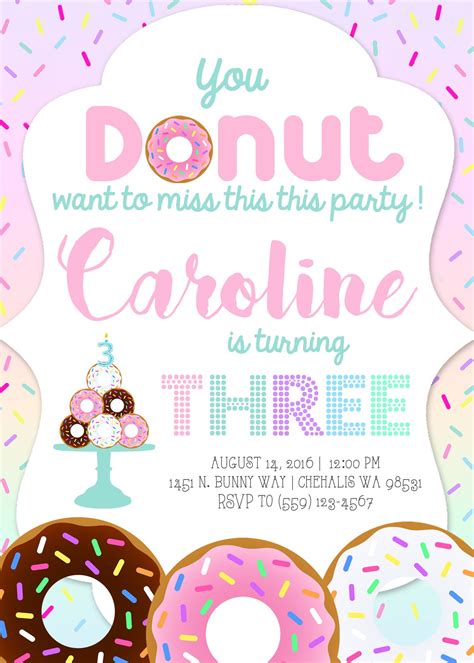 Donut Invitation Template Free